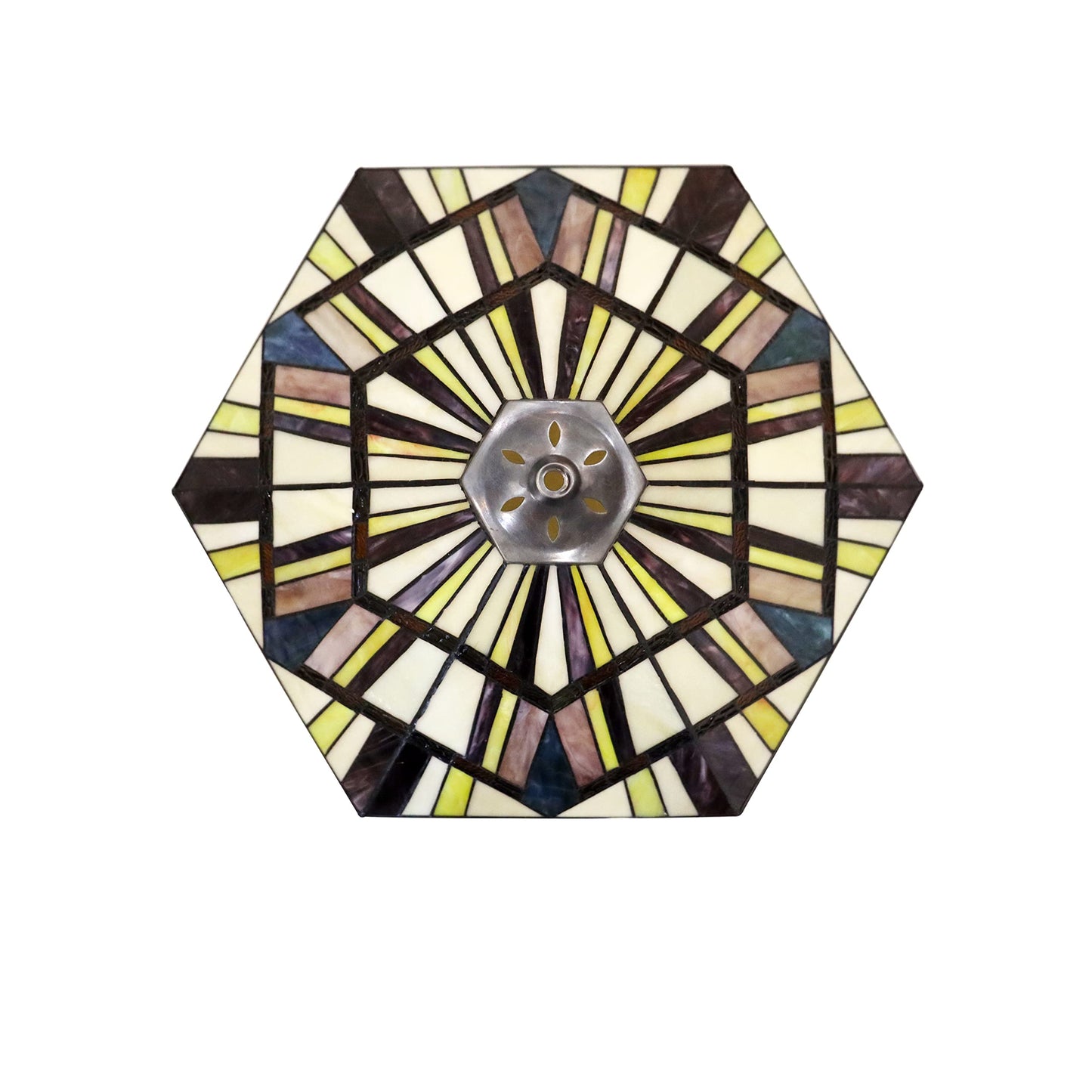 Chloe Lighting 3-Light Mission Pendant Fixture, 22in Wide, Blackish Bronze, Multicolor Glass, Model CH3T523BM22-UP3
