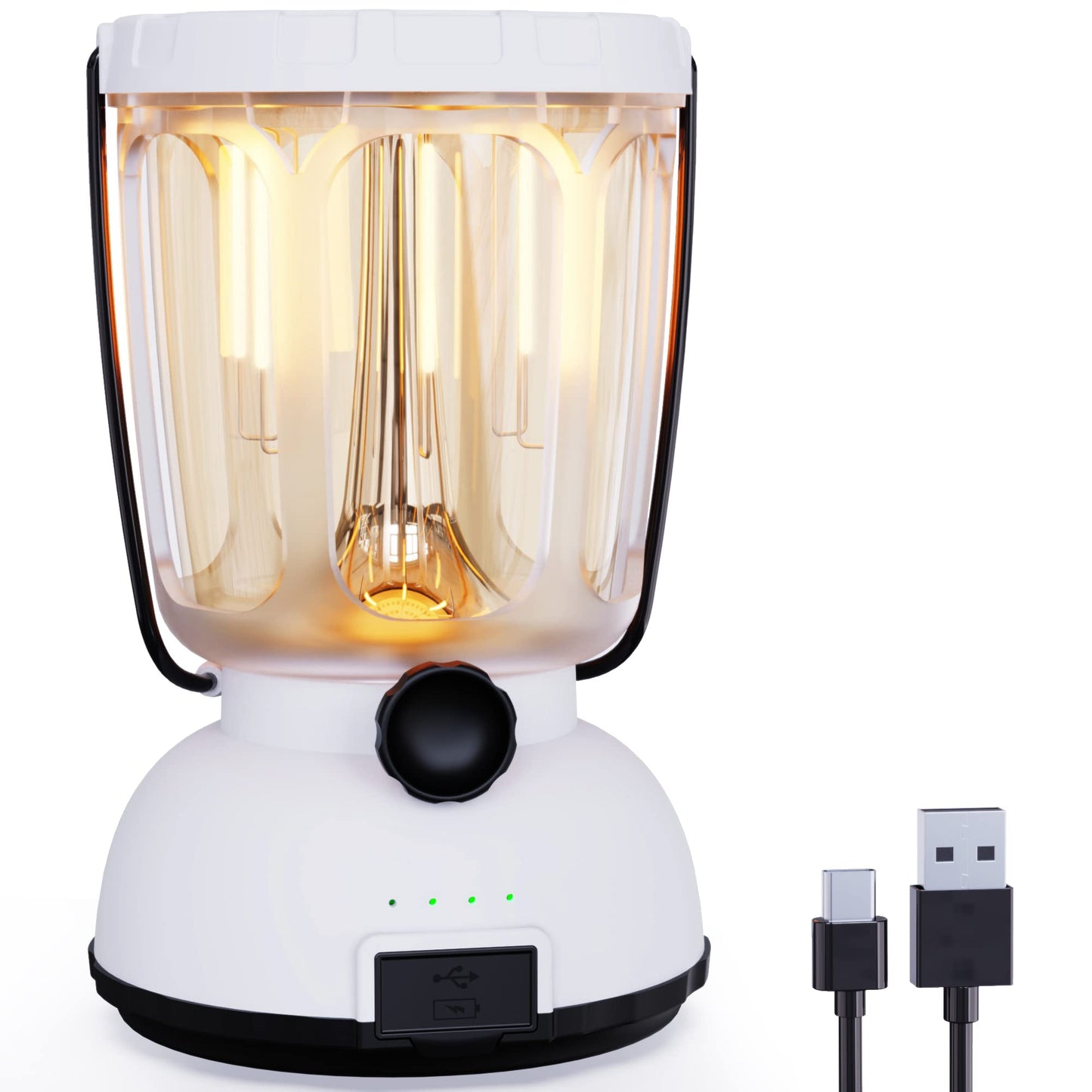 Mesqool Led Lantern Flashlight 650Lm, Rechargeable, Solar Crank, 4.09X4.09X6.42In, White, Model Cl7000