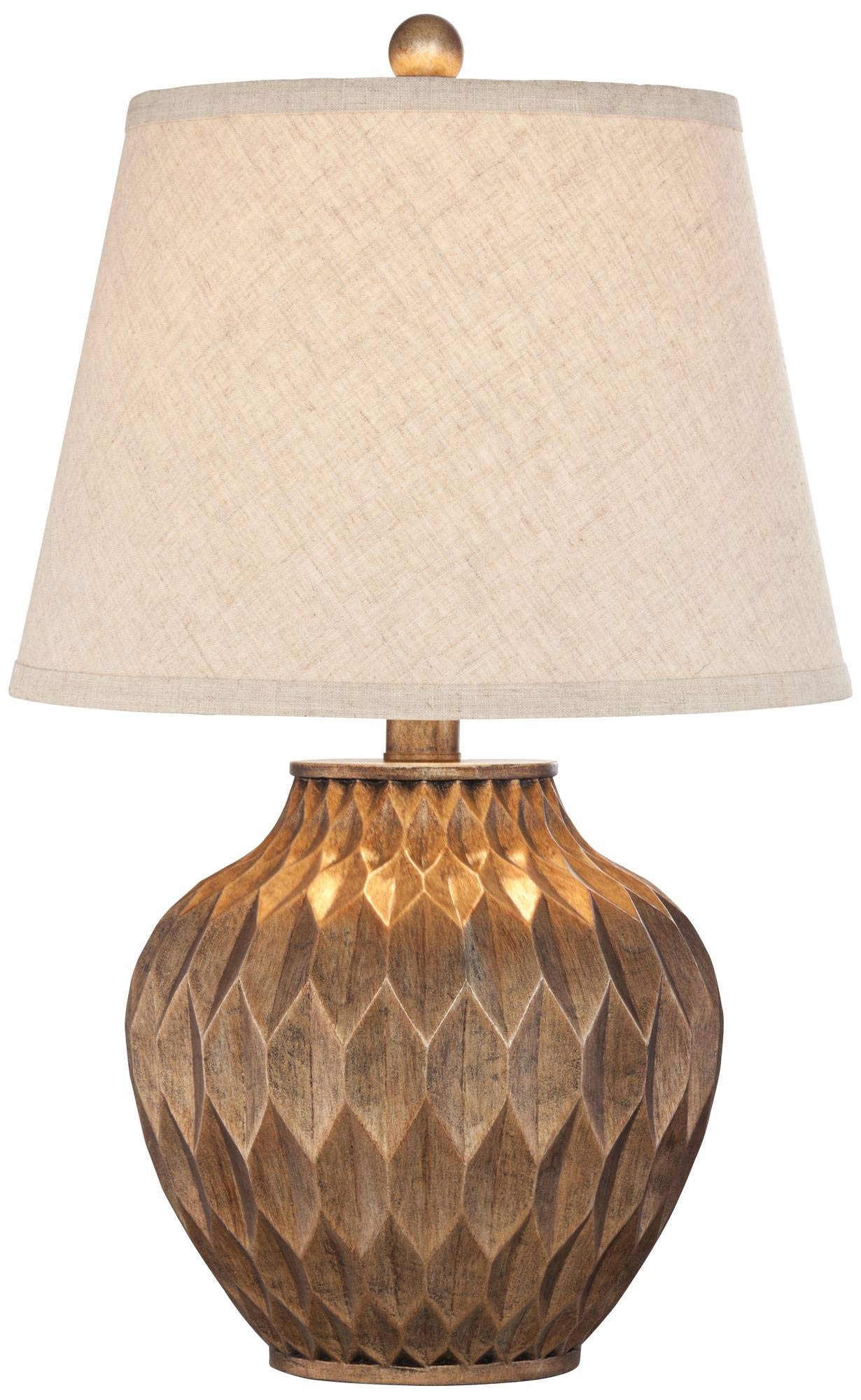 360 Lighting Buckhead Modern Accent Table Lamp 22 High Bronze Resin Urn With Tapered Fabric Shade For Bedroom Living Room Office