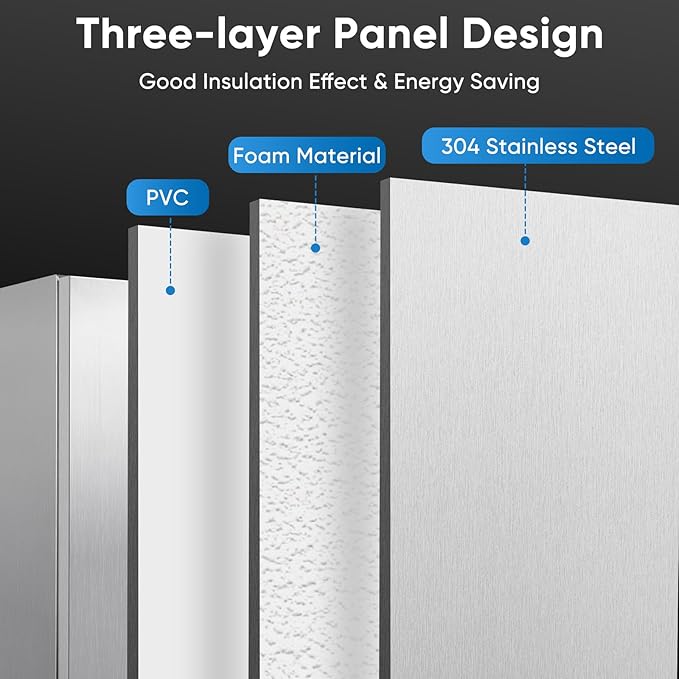 Outdoor 24 Inch Beverage Refrigerator, 180 Can Built-in or Freestanding Beverage Cooler, Stainless Steel Door, Waterproof and Fast Cooling & Low Noise - Home and Patio Use