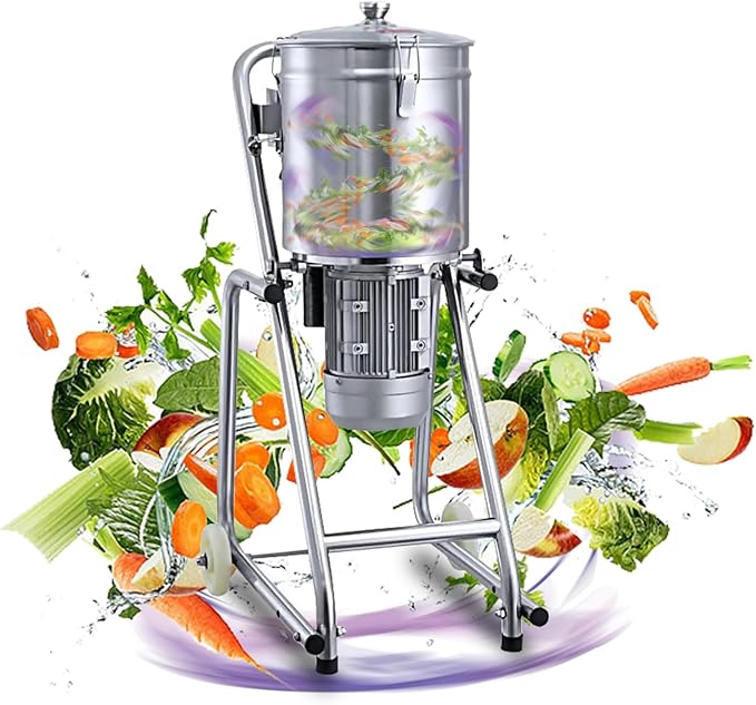 Kolice Commercial 34QT Food Processor, Stainless Steel Meat Chopper, Vegetable Cutter, Electric Food Chopper -Timer Control, Visible Transparent lid