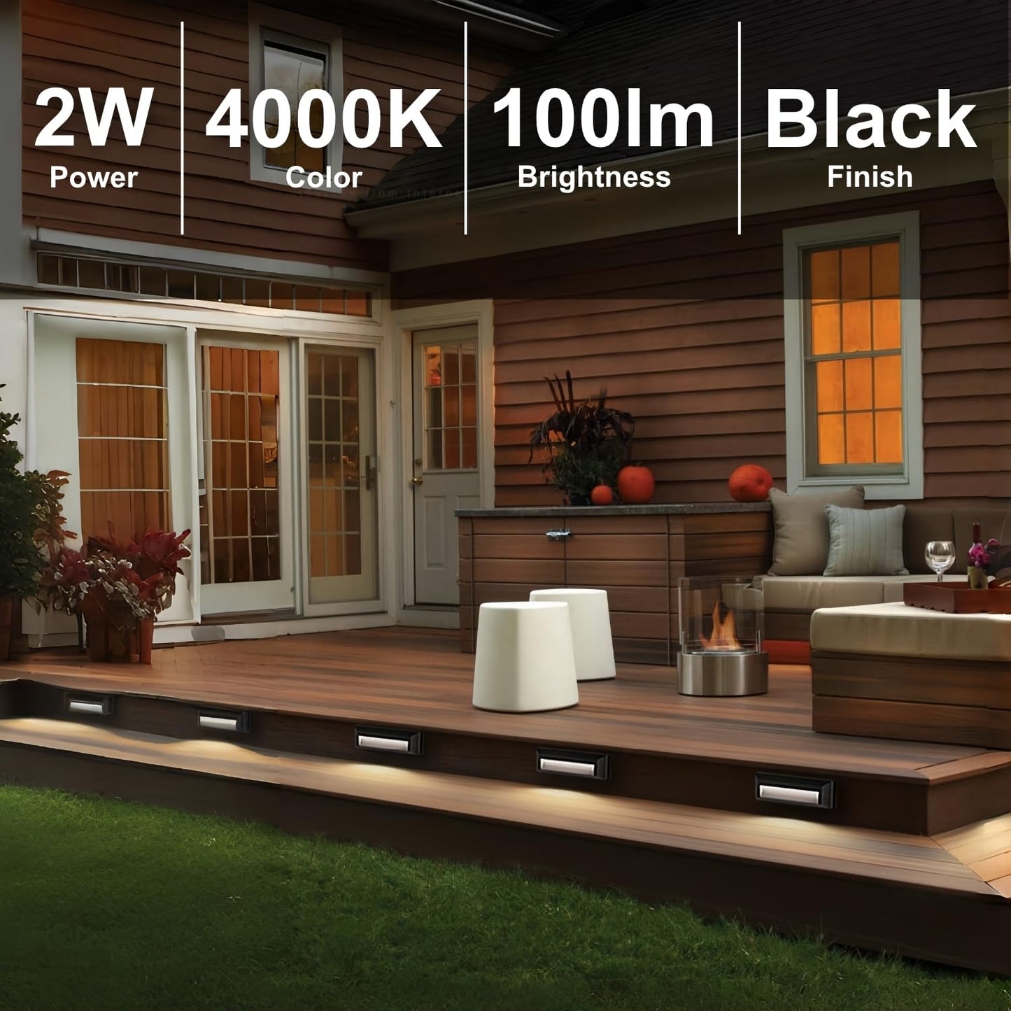 Zonk Led Step Lights 110-240V Outdoorindoor Stair Lights  Waterproof Ip65 2W 4000K Lighting For Stairs  Hallway  Pathway  Porch (Non-Dimmable  Easy Install)  3Pack