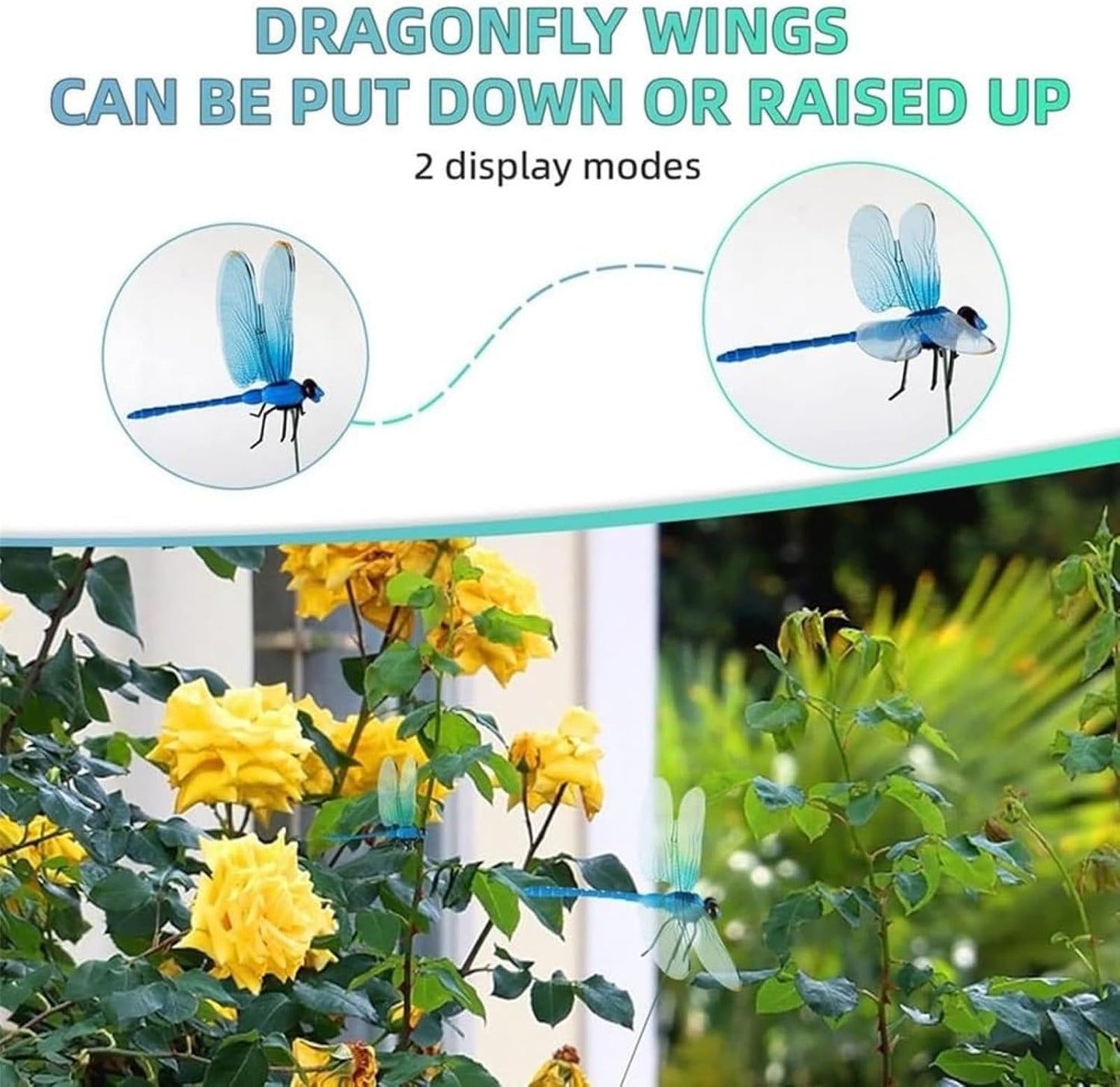 8 Pcs Dragon Fly Clips for Bugs Repellent, 3D Artificial Dragonfly Hat Clip, Dragonfly Garden Decor (8, 4 Colors)