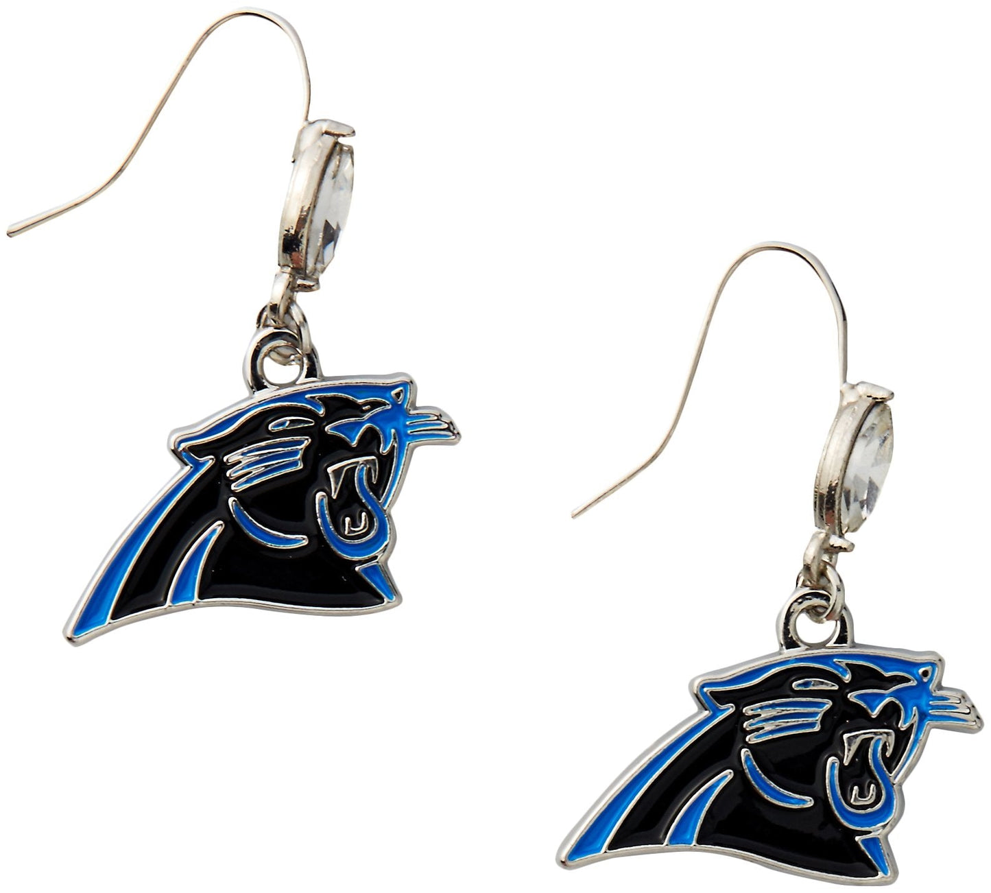 NFL Siskiyou Sports Womens Carolina Panthers Crystal Dangle Earrings One Size Team Color
