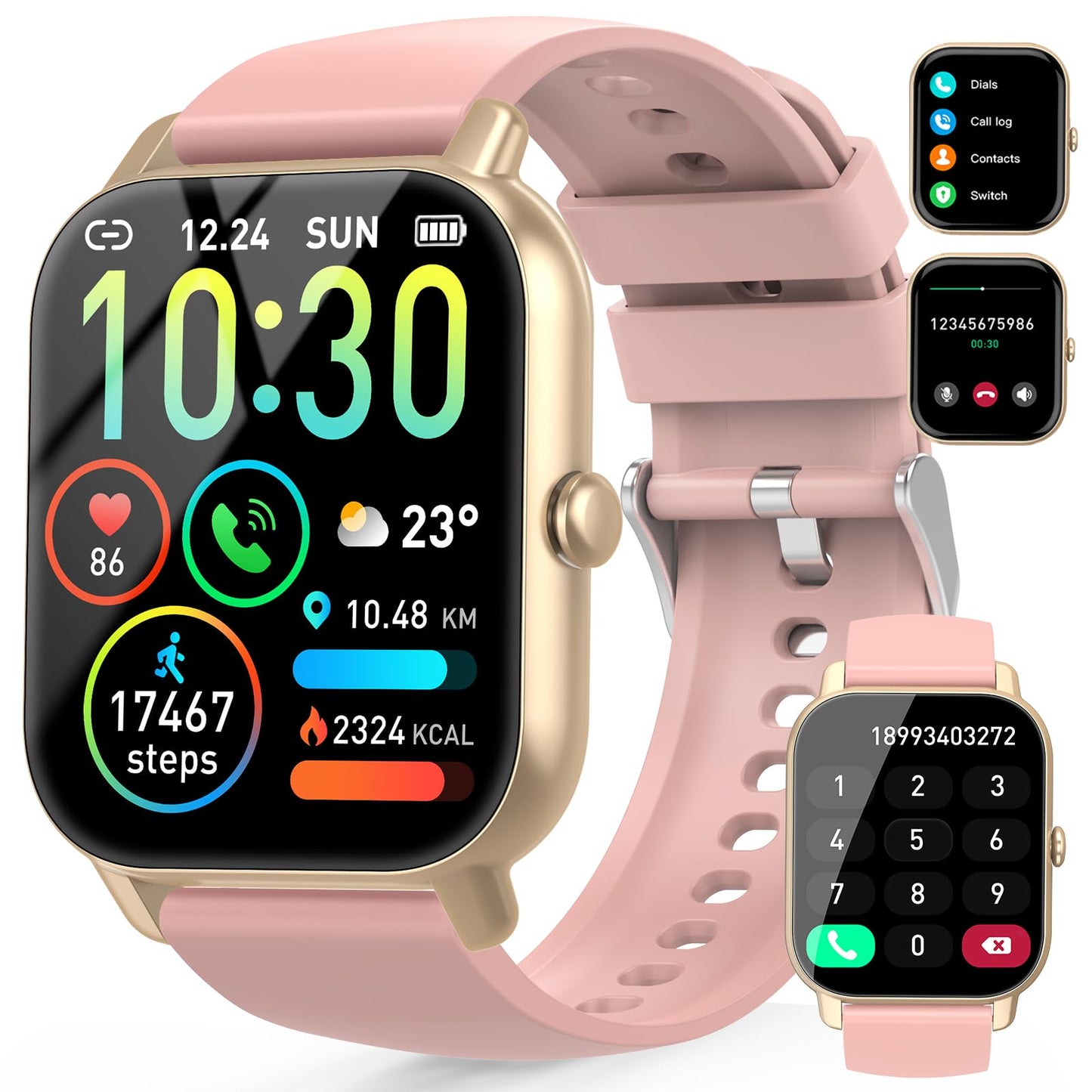 Smart Fitness Watch For Men Women(Answer/Make Calls), Hd Touch Screen With Heart Rate Sleep Monitor, Sports Modes, Ip68 Waterpro