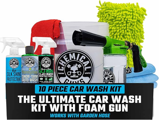Chemical Guys 10-Piece Arsenal Builder Car Wash Kit with Foam Gun, Bucket, and 3 - 16 fl oz Car Care Products & Chemicals...