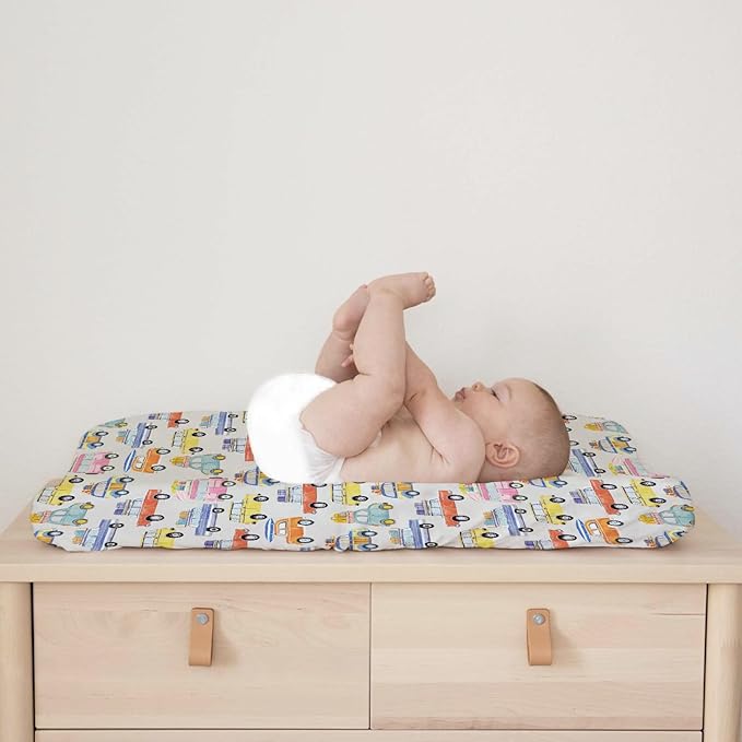 Colorful Classic Car Baby Changing Pad Covers Boy Girl 32''x16'' Retro Car Auto Vehicles Fitted Diaper Change Table Mats Vintage Car Vehicles Transportation Soft Breathable Cradle & Bassinet Sheets