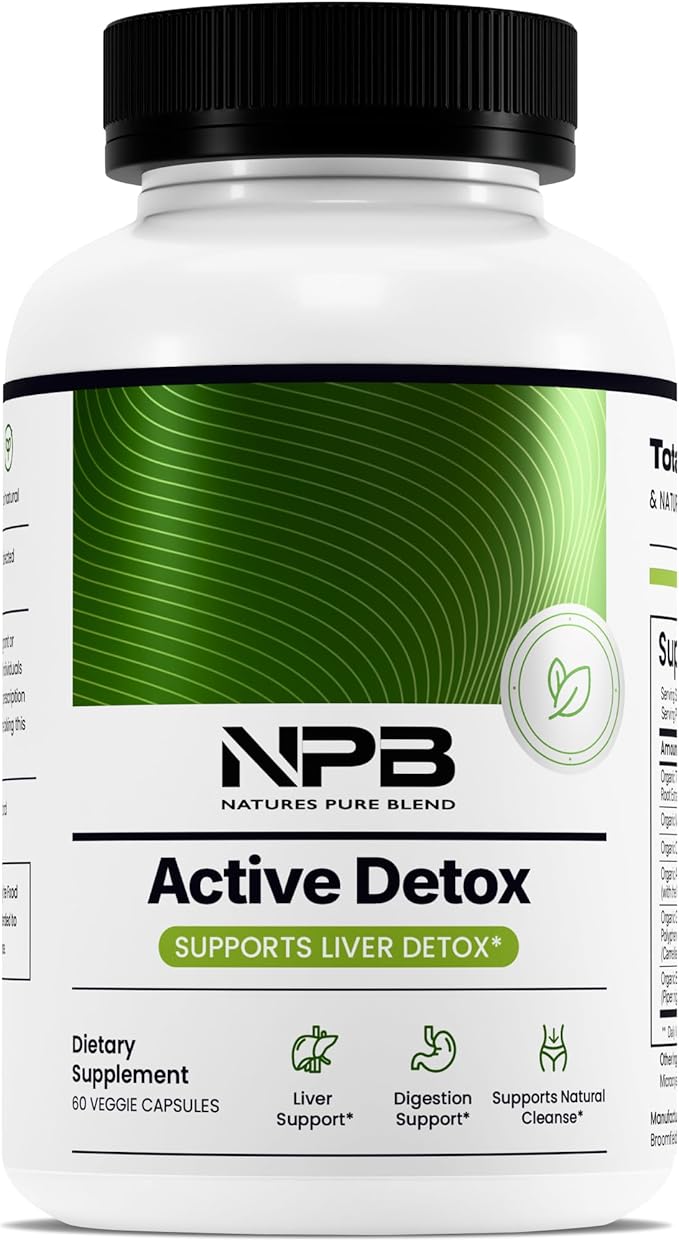 Nature's Pure Blend Active Detox Cleanse – Organic Turmeric Supplement with Apple Cider Vinegar for Digestive Support – Bo...