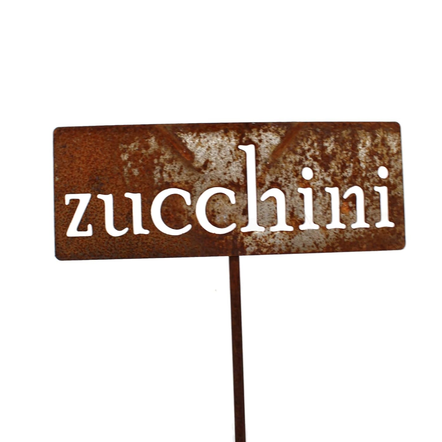 Classic Metal Garden Markers 19 Inches Tall (zucchini, Naturally Rusted)