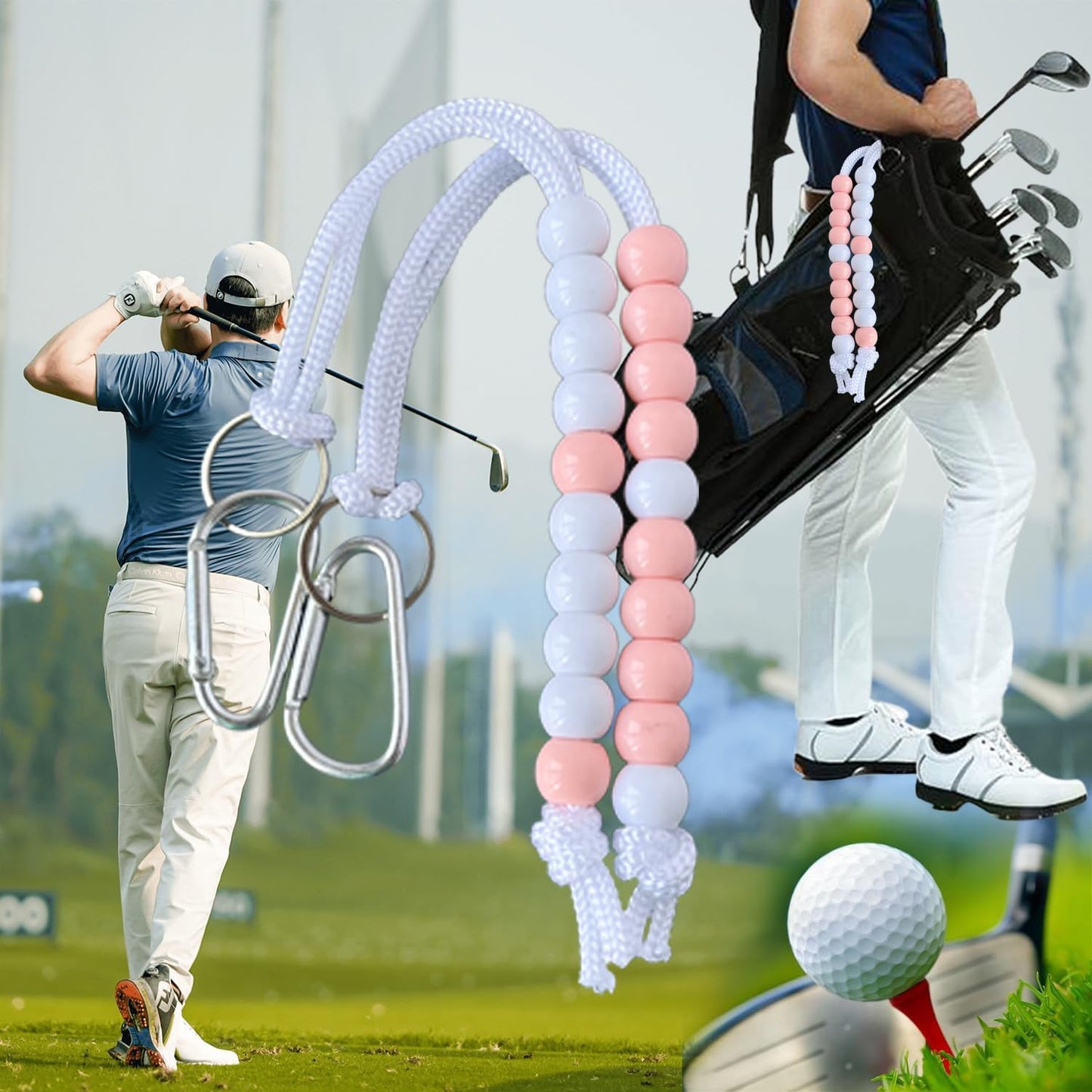 Golf Beads Score Counter, Golf Beads Count Stroke Score Counter, Golf Beads Counter, Golf Rhinestone Bead Score Counter
