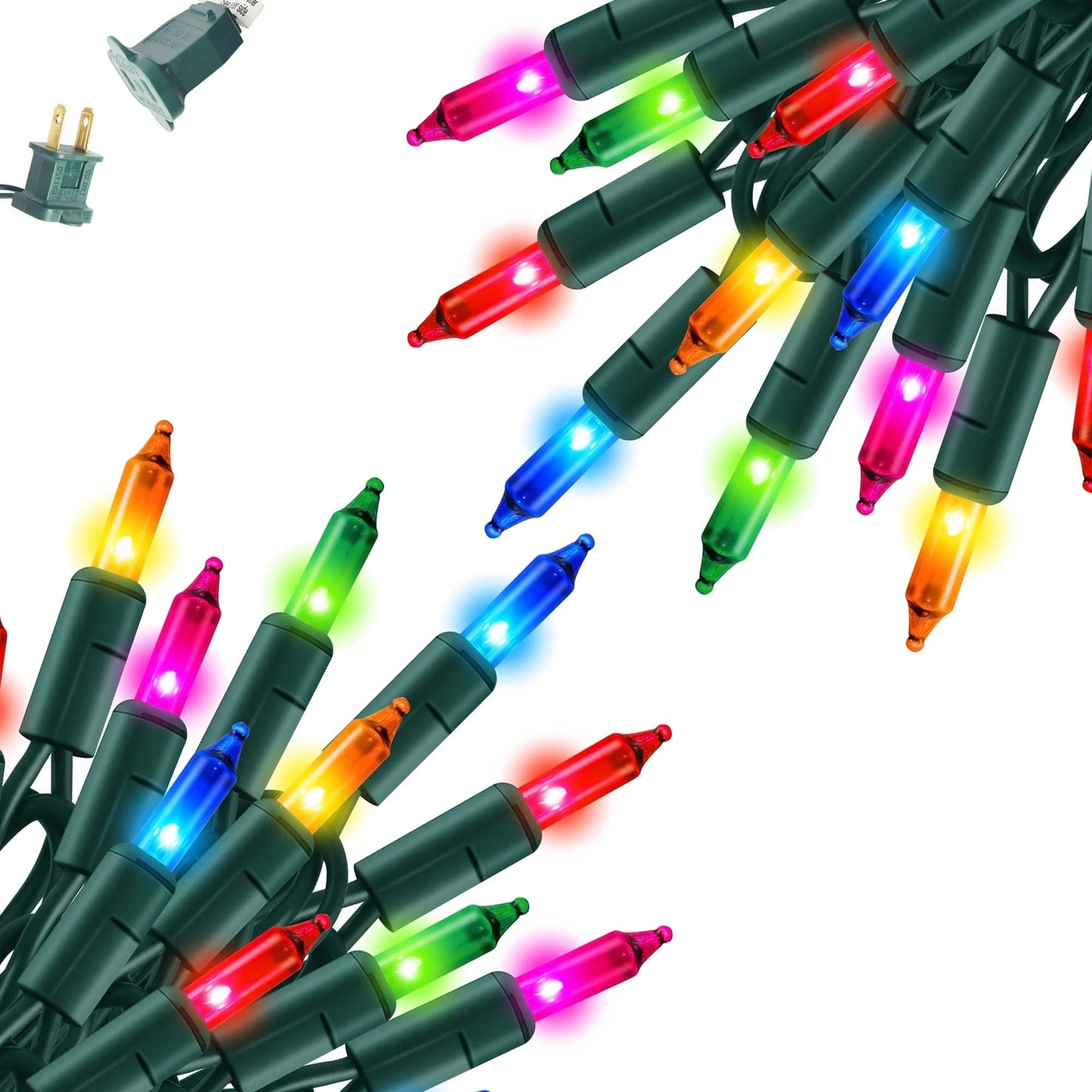 Dazzle Bright 40FT Waterproof Mini String Lights, 200 Count, Multicolor, Model ZF-100-2/SB