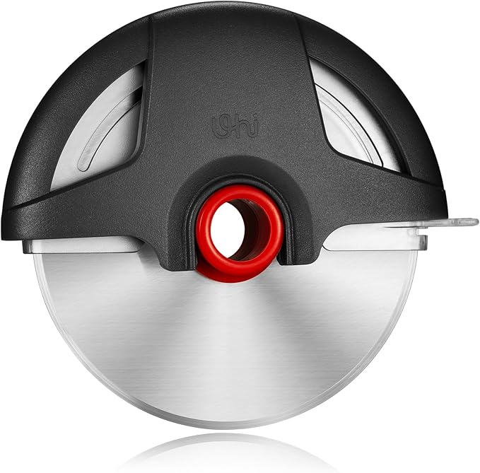 Pizza Cutter Wheel, 4.3" Large Pizza Slicer Wheel with Safety Blade Cover, Super Sharp Stainless Steel Pizza Wheel Slices Effortlessly, Easy Cleaning Pizza Cutters Dishwasher Safe, Gray