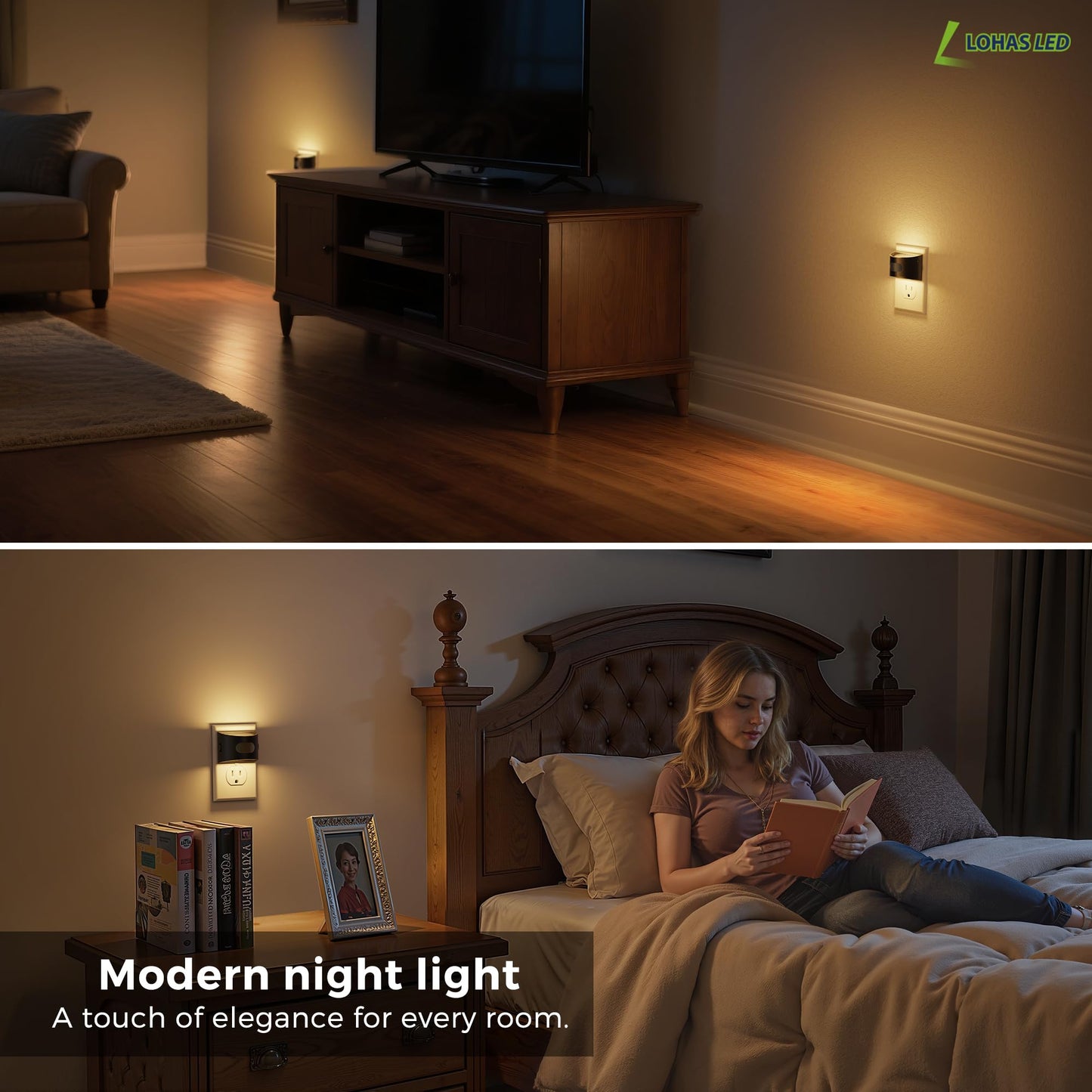 L Lohas Led Motion Sensor Night Light  Night Lights Plug Into Wall With Adjustable Brightness  Motion Activated Led Night Light  3000K Soft White For Kids Bathroom Hallway Kitchen  2 Pack