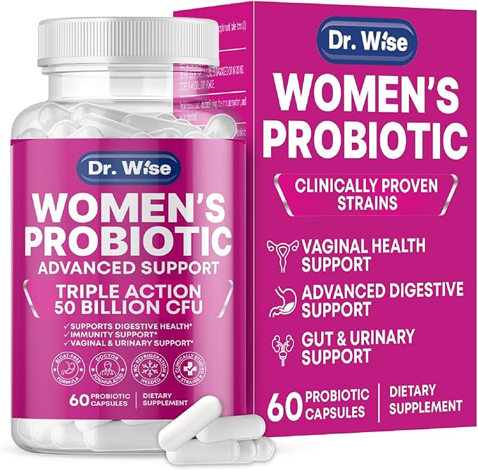 Finally: A Women’s Probiotic That Targets Bloating, Odor & Vaginal Health – 50 Billion CFUs – Triple Action Support for Digestive, Urinary & Feminine Wellness – 60 Capsules – Made in USA