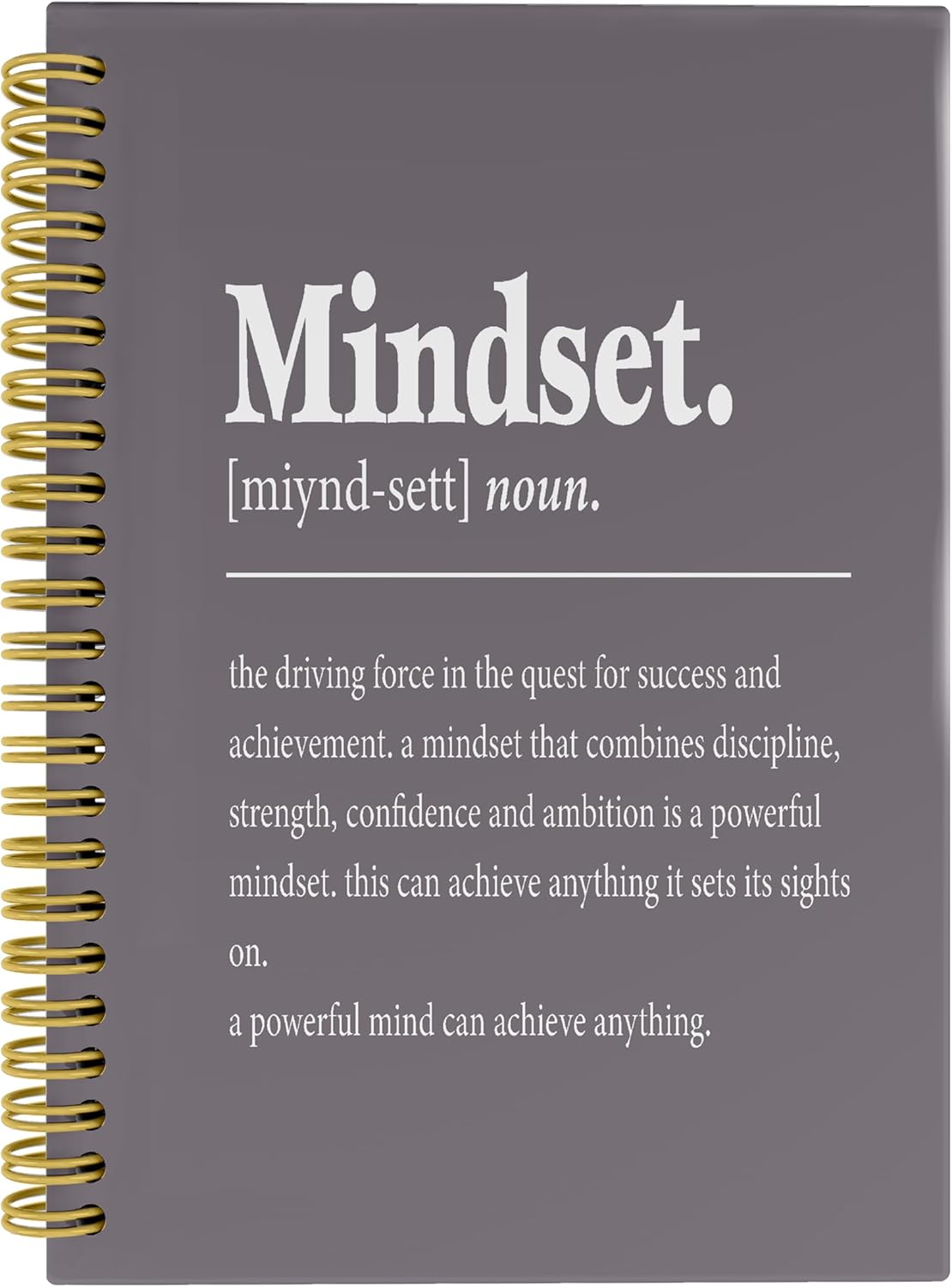 Knibeo Mindset Inspirational Notebooks Journal - Notebooks for School, 5.5×8.3 Inch Inspirational Spiral Bound Notebook with 164 Pages, College School Supplies(Medium Grey)