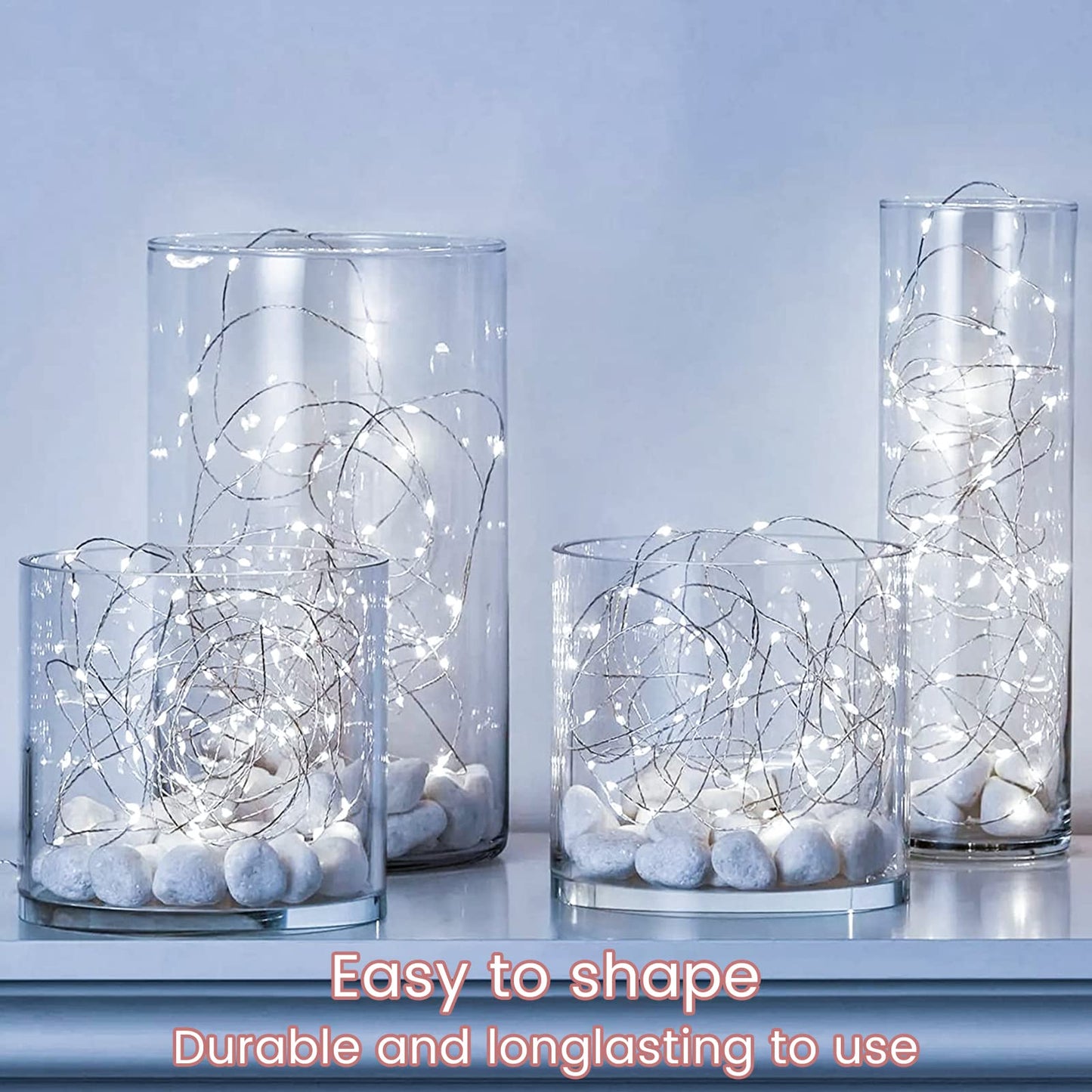 Yiaht 12 Pack Fairy Lights String Lights 7 Feet 20 LED Waterproof White Polyvinyl Chloride for Bedroom Party Wedding Patio Christmas