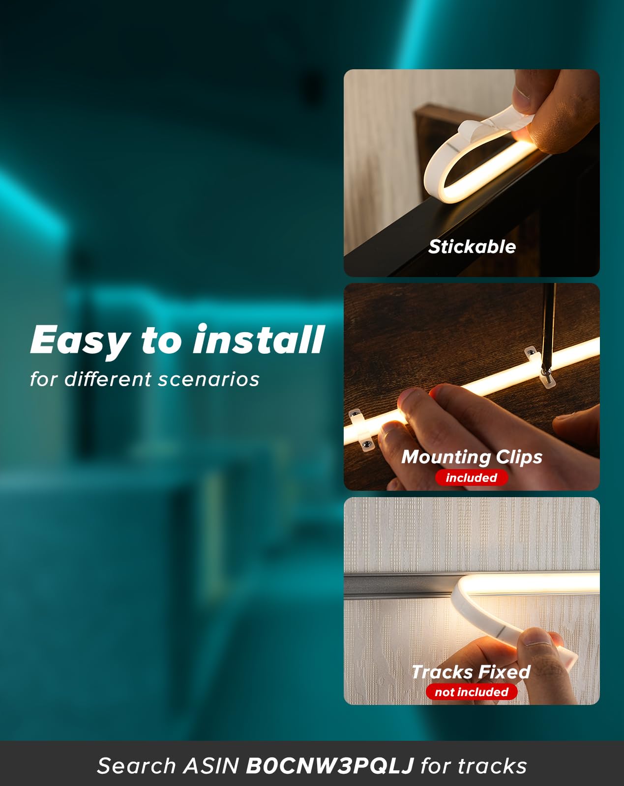Shine Decor Cob Led Rope Light Ac 120V  800Lm Ultra Bright  Ip65 Waterproof Cold-Resistant Etl Neon Strip  No Driver Tape Lighting For Home Commercial 10X4.5Mm  Ice Blue  32.8Ft