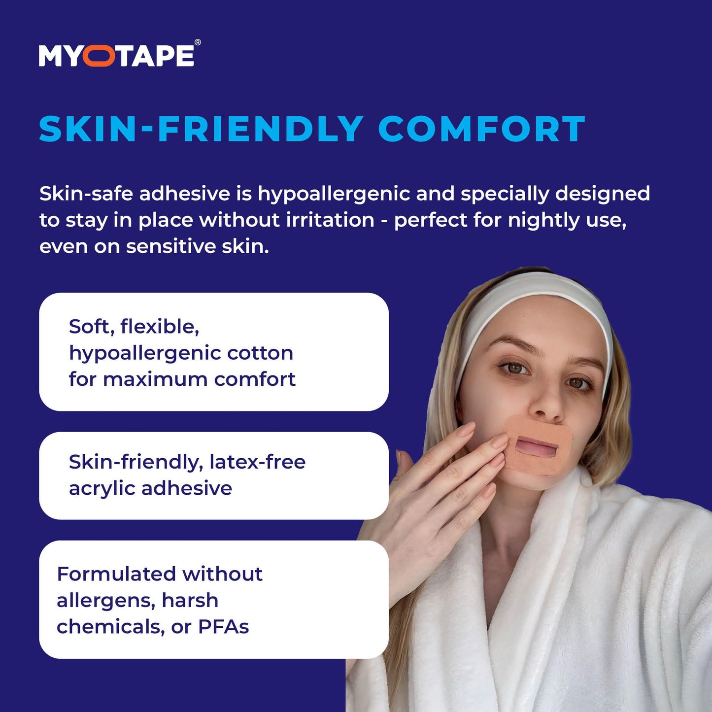 MyoTape - Sleep Tape 30 Nights Supply - Reduce Snoring - Improve Your Sleep - Promote Nasal Breathing - Comfortable & Gentle On Skin - Medium