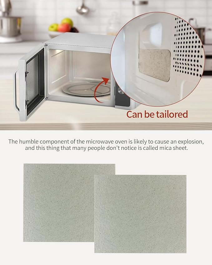 2 PCS Waveguide Cover, Universal Mica Sheet for All Microwave Oven, Cut to Size, 150X120mm