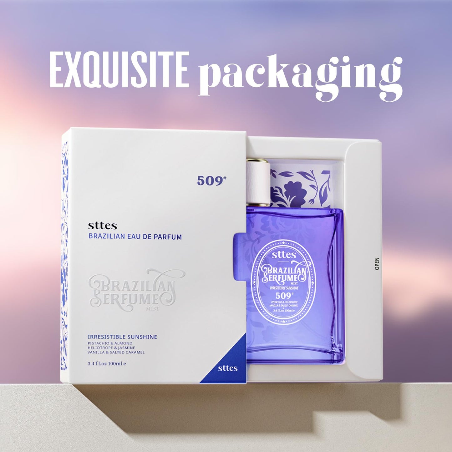 Sttes Perfume 509# (Vanilla Orchid Sandalwood) - Eau de Perfume 100ml (3.4fl oz) Woody Food Tune (Vanilla + Orchid + Sandalwood)