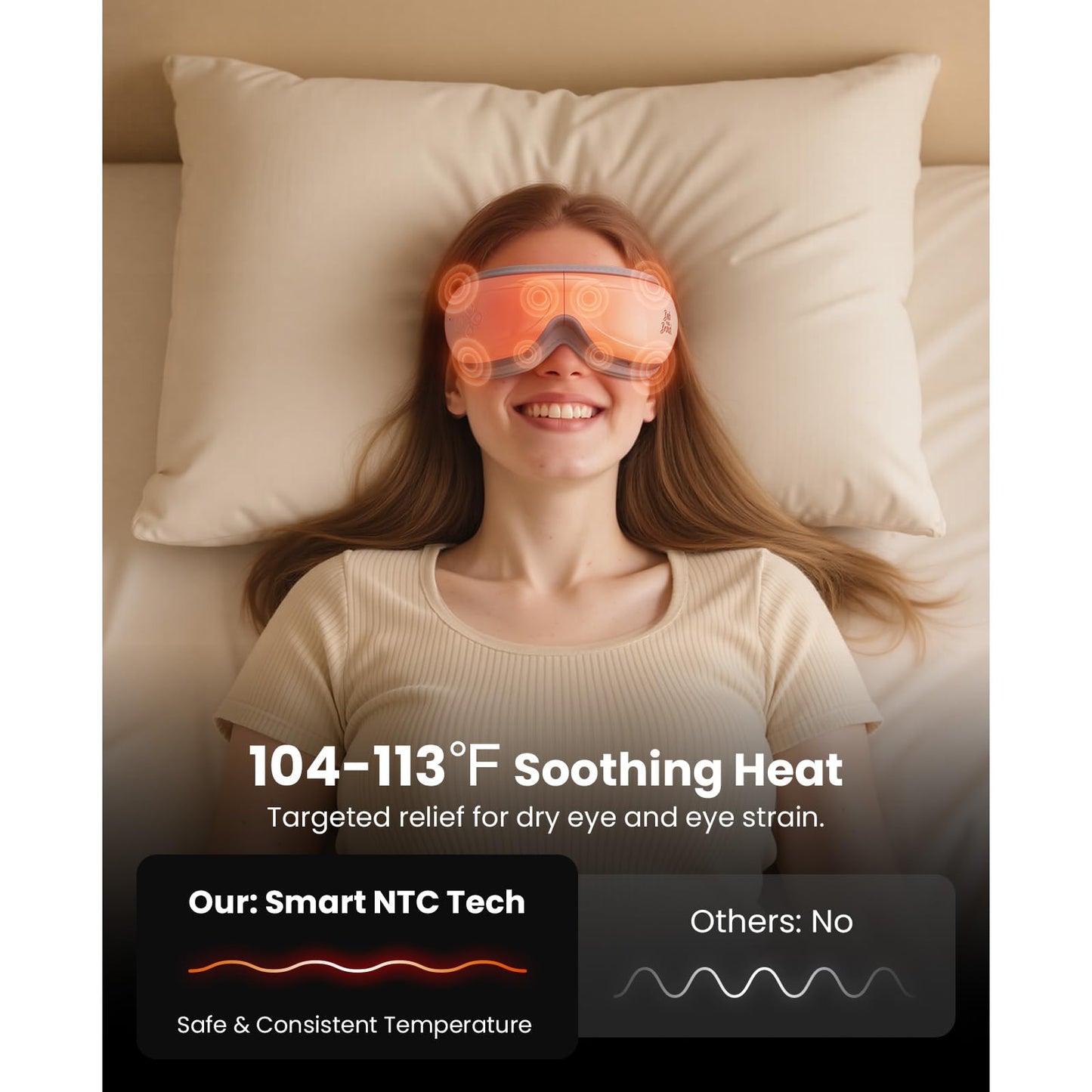 BOB AND BRAD Eye Massager FSA Eligible/HSA Eligible, EyeOasis 2 Heated Eye Mask for Migraines with Music, Smart Migraine Massager Warm Compress Therapy for Migraines, Dry Eyes, and Eye Strain Relief