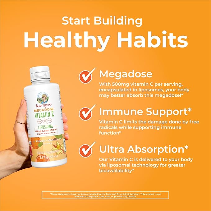 MaryRuth Organics Cordyceps Liposomal (Maple Spice) & Vitamin C (Citrus & Vanilla) | Clean Label Project Verified® | Vitamins for Immunity, Skin, & Overall Health | Vegan, Non-GMO, Gluten-Free