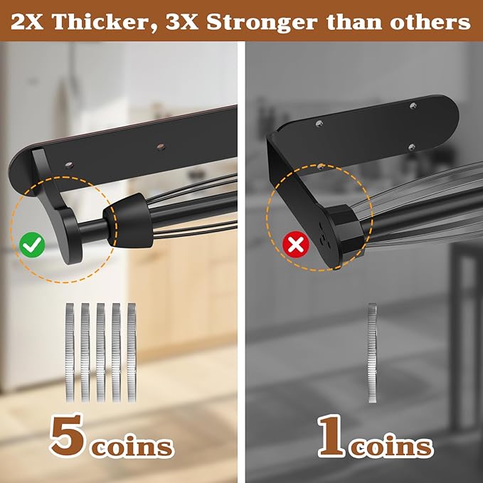 Magnetic Paper Towel Holder, One-Handed Tear, Adhesive, Black, Paper Towel Holder Wall Mount with Ratchet Mechanism for Refrigerator, Camper, Garage, Rv, Kitchen, Bathroom, Farmhouse
