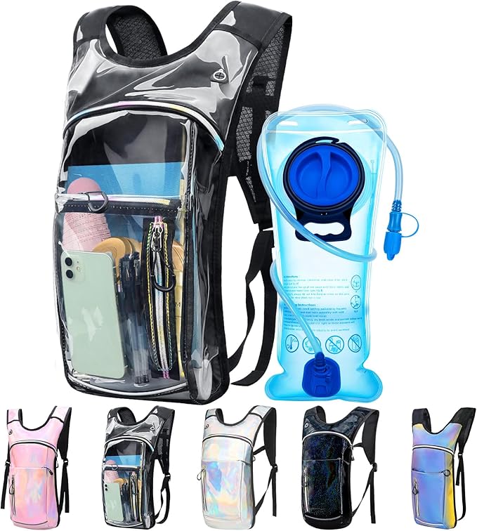 CTSAYCTL Hydration Backpack,Water Backpack with 2L Water Bladder,Festival Essential-Rave Hydration Pack,Lightweight Insula...