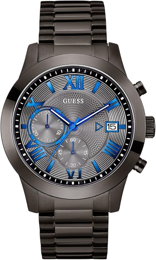 Guess Men's Stainless Steel Gunmetal Chronograph Bracelet Watch