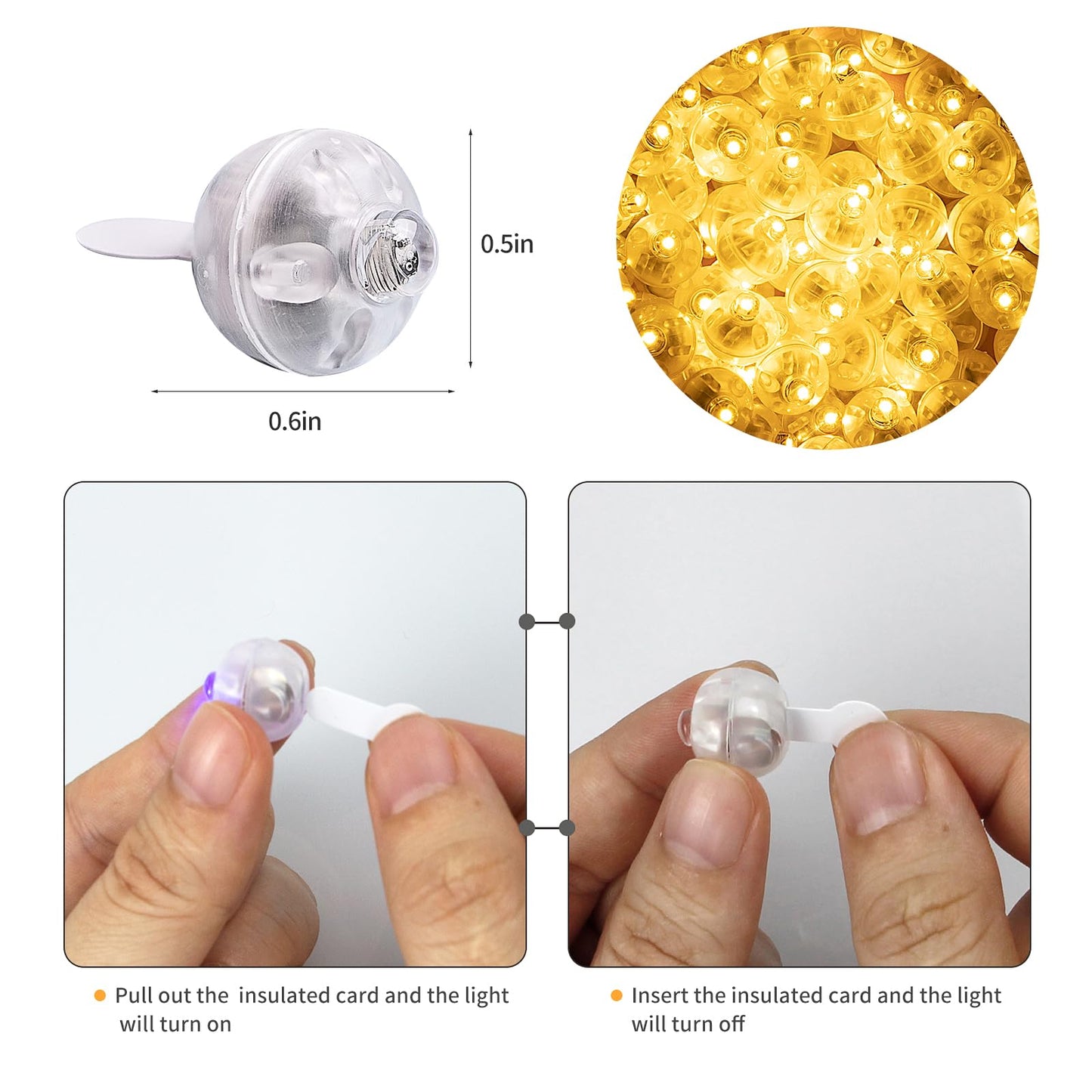 Aogist LED Balloon Lights, Warm White, 100 PCS, Waterproof Mini Lights for Parties, Weddings, Festivals, Christmas Decorations