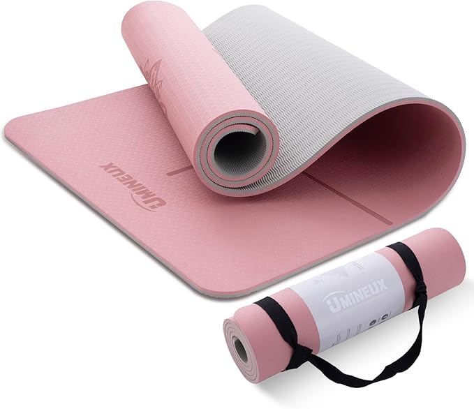 UMINEUX Yoga Mat Extra Thick 1/3'' & 2/5" Non Slip Yoga Mats for Women Eco Friendly TPE Fitness Exercise Mat with Carrying...