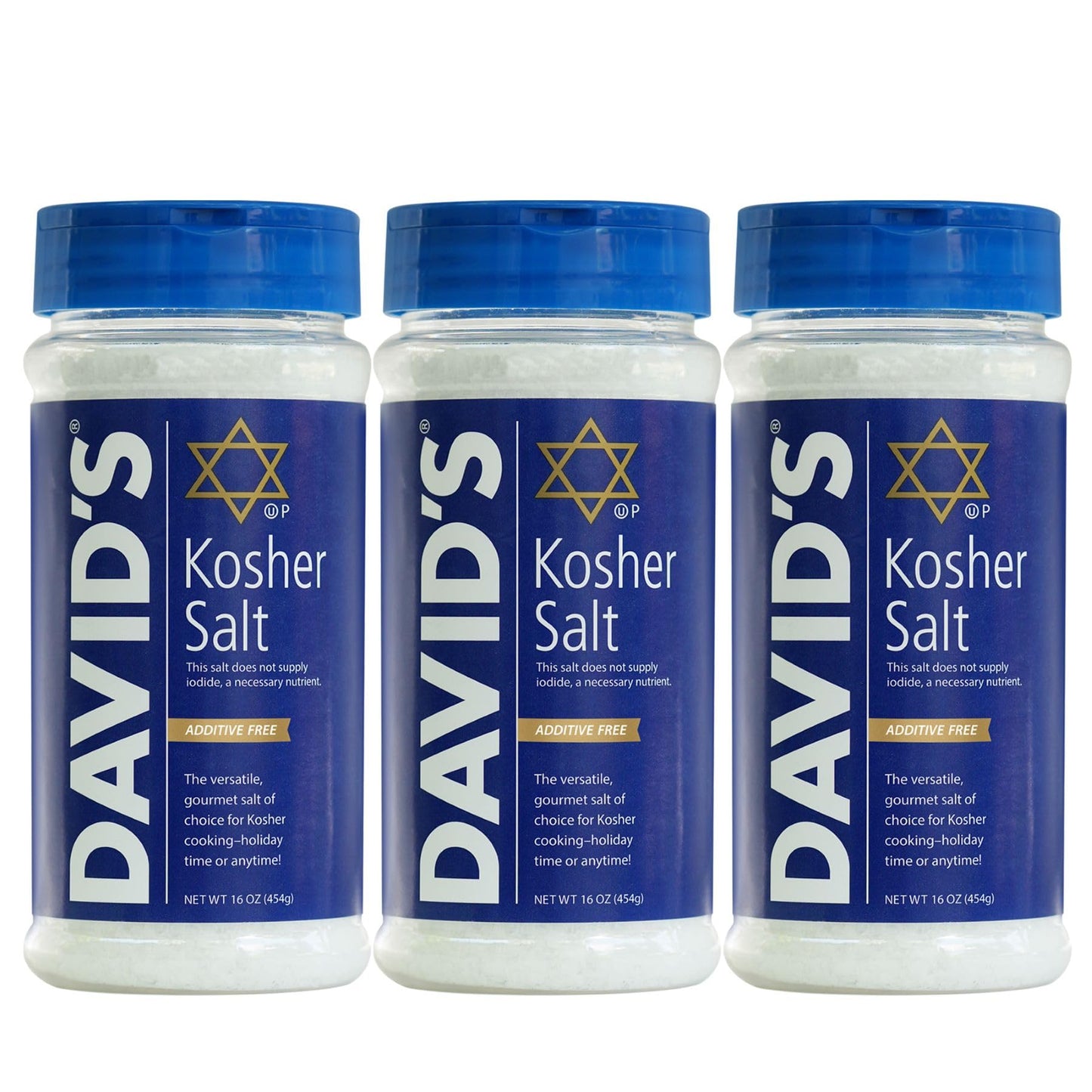 Davids Kosher Salt Canister 16.0 Oz(Pack of 3)3