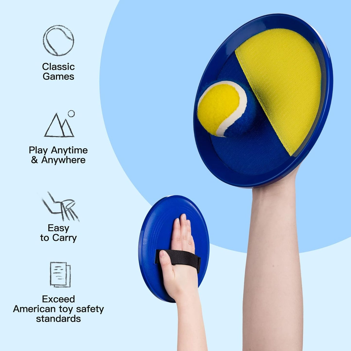 EVERICH Upgraded Toss and Catch Ball Game Set, Outdoor Games for Kids Toys, Stocking Stuffers for Family Games, Beach Pool Yard Outside Toys for Boys Girls 3 4 5 6 7 8-12 Years Old