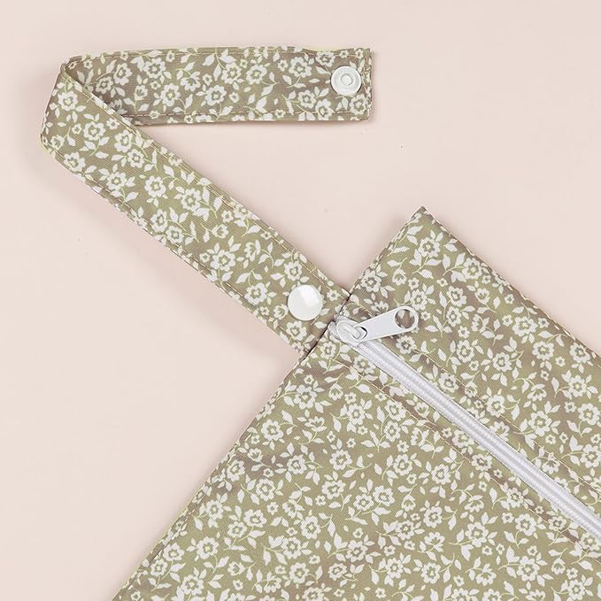 HappyFlute 2pcs Wet Bag Waterproof Bag Set-Cactus and Animal Pattern Wet Bag for Towels,Diaper Bag,Swim Bag,Beach Bag,Gym Bag,Wet/Dry Bag,Wet Clothes Bag,Wet Swimsuit Bag,10.2x14.4 inches.(Flower)