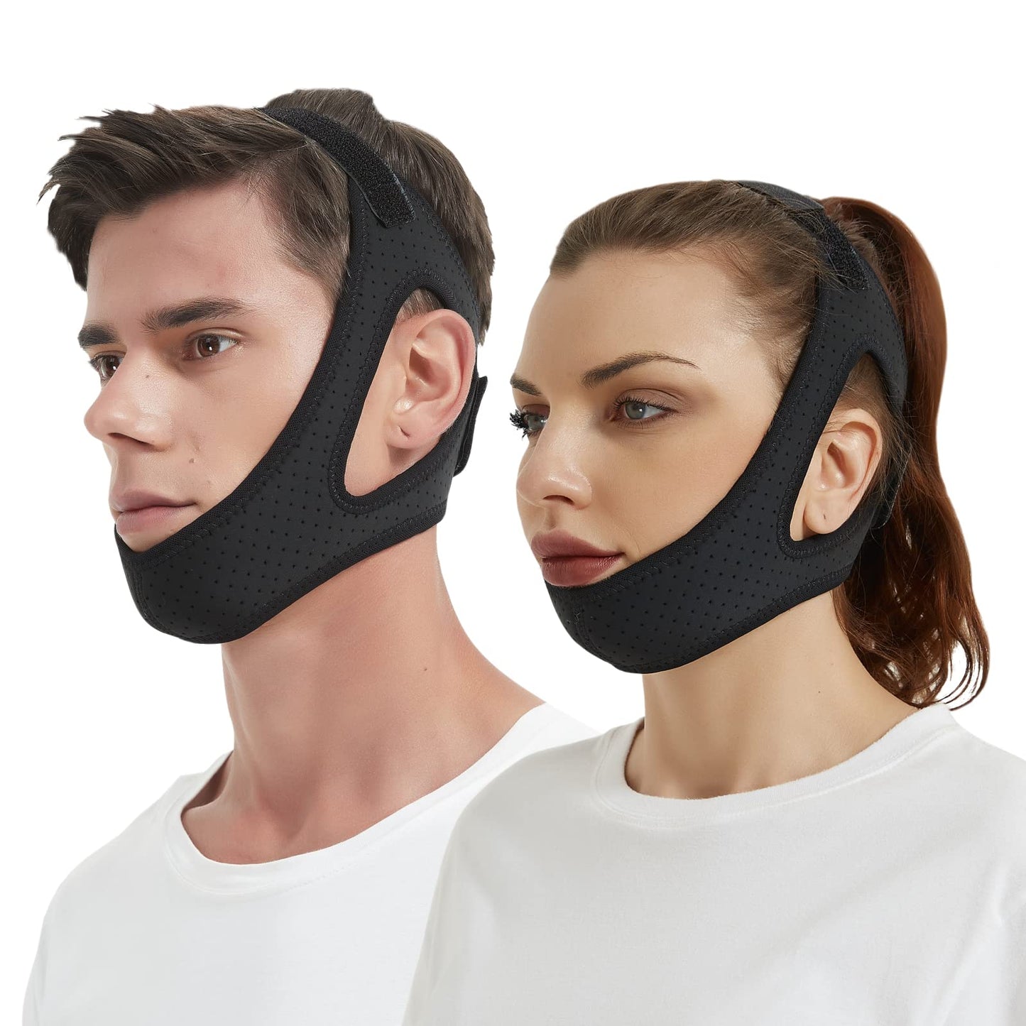 Chin Strap for CPAP User - Adjustable Snore Stopping Device Face Mask Bandage Keeping Mouth Closed - Better Night's Sleep No Dry Mouth Nasal Breathing (Pink)