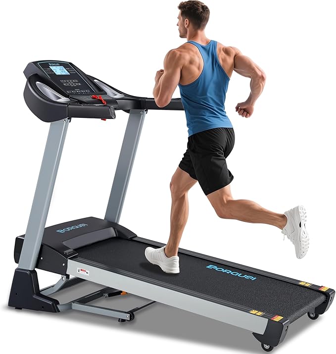 Treadmill with Auto Incline, BORGUSI Heavy Duty Treadmill for Home, Wide Belt