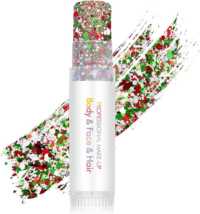 Christmas Body Glitter Stick, Holographic Sparkling Sequins Neon Outfit Music Rave Festival Perfect Christmas Accessories ...