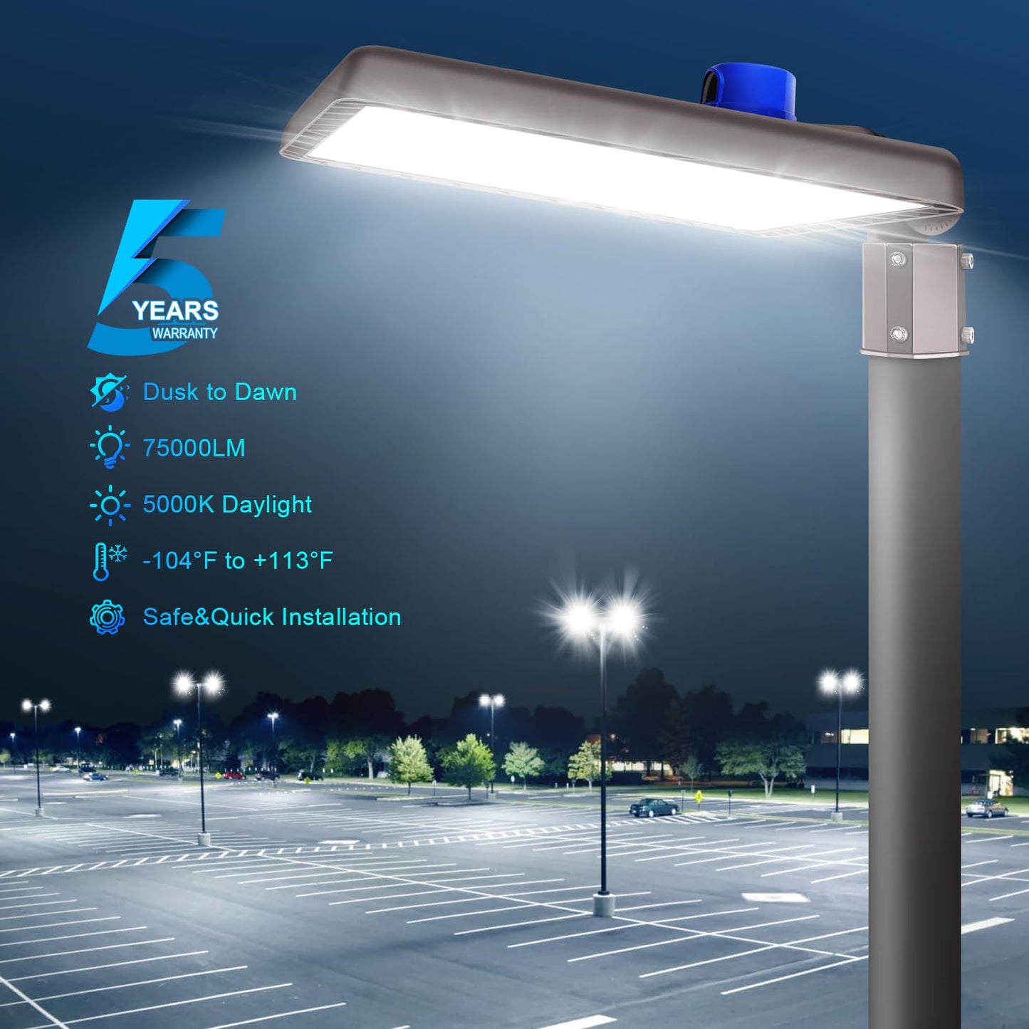 Biritalo 480W Led Parking Lot Light Outdoor 72000Lm 100V-277V Dusk To Dawn Led Building Flood Lights Commercial 5000K Slip Fitter Street Pole Lights Ip65 Waterproof Large Area Shoebox Barn Lighting