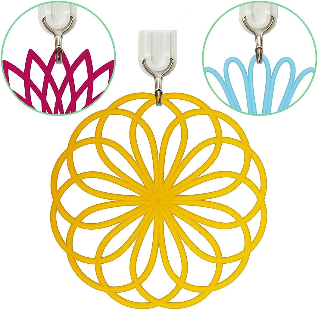 ME.FAN Silicone Trivet Mat - Kitchen Hot Pads for Pots & Dish - Insulated Teapot Trivet - Flexible, Durable, Non-Slip Large Coasters 3 Set Grass Green