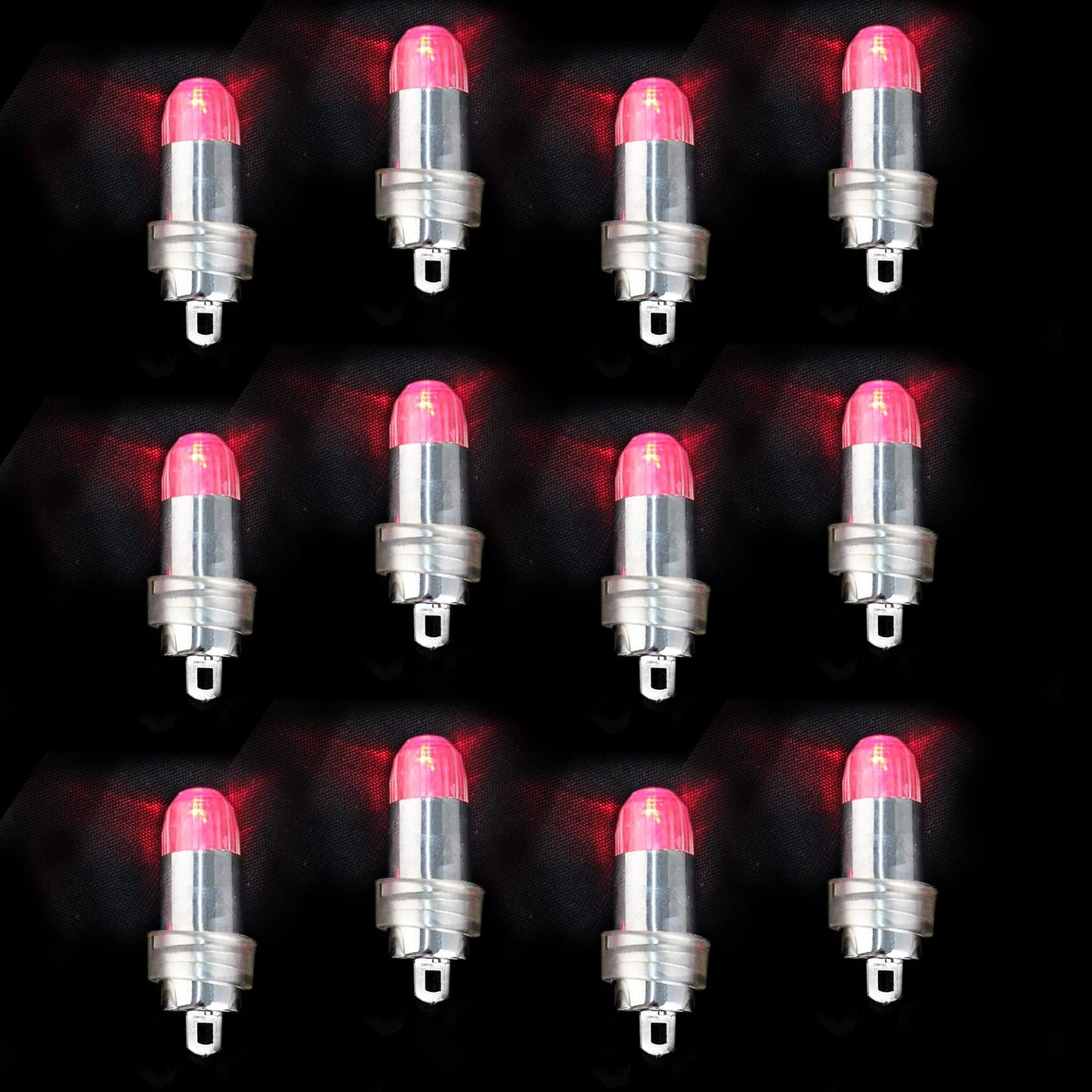 Acmee LED Balloon Light, Non-Blinking Party Lights, Red, Pack of 12, Plastic, Model GM032R-12