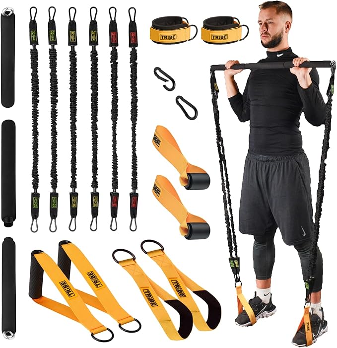 Tube Resistance Bands for Working Out Men and Women - Exercise Bands Resistance Bands Set, Resistance Band Bar, Handles, A...