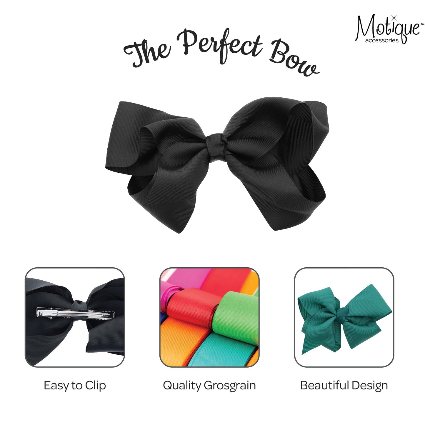5.5 Inch Grosgrain Hair Bow Clip For Woman And Girls (Dark Turquoise)