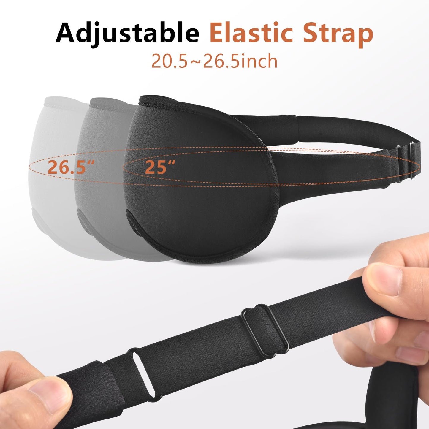 Sleep Mask for Side Sleeper Women Men, Eye Mask for Sleeping Light Blocking, 3D Contoured Cup Sleeping Mask, Soft Breathable Sleep Eye Mask with Adjustable Elastic Strap for Travel (Black)