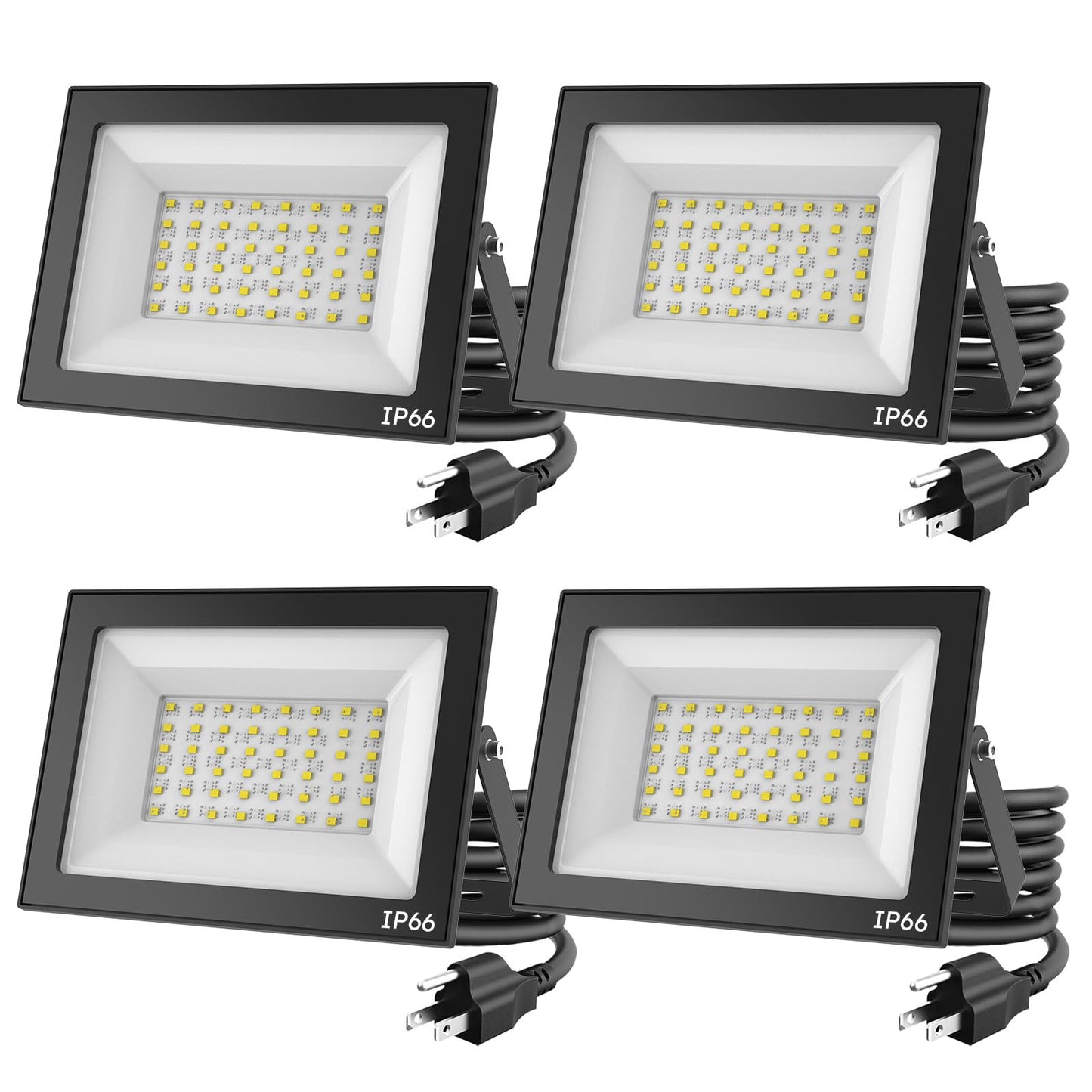 Madewell Living 4-Pack 50W Led Flood Lights Outdoor - 9000 Lumens Super Bright Security Lighting  Ip66 Waterproof  5000K Daylight - Energy-Efficient Outdoor Lights For Garage  Garden  Lawn  Backyard