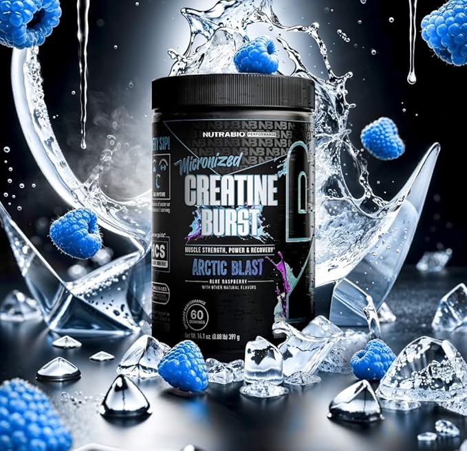 NutraBio Pure Micronized Creatine Monohydrate Powder Supplement, Arctic Blast, (300 g) - Supports Bulk Muscle Energy, Recovery, and Strength - HPLC Tested Creatine Powder Supplement for Men and Women
