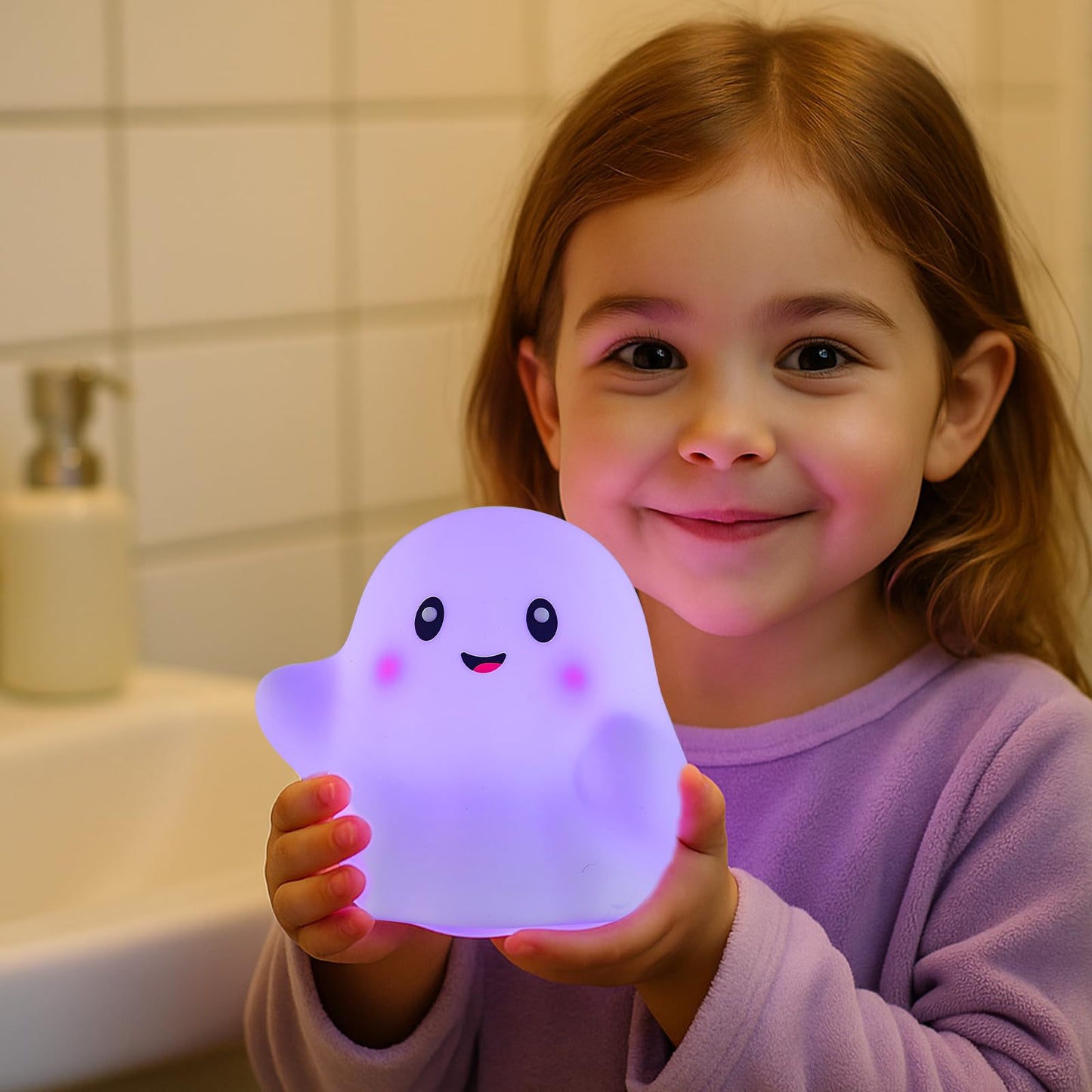 Nextang Ghost Night Light For Kids - Gift & Fun Toy For Kids  Touch Tap Lamp With Sounds  Squishy Silicone  Eye-Safe Led  30-Min Timer  Dimmable Rechargeable Bedside Table Lamp - Gift For Boys & Girls