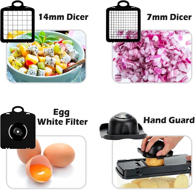 Pro Multifunctional Chopper - 10 in 1 Mandoline Slicer and Dicer, Veggie Chopper With 8 Blades, Carrot, Potato, Garlic