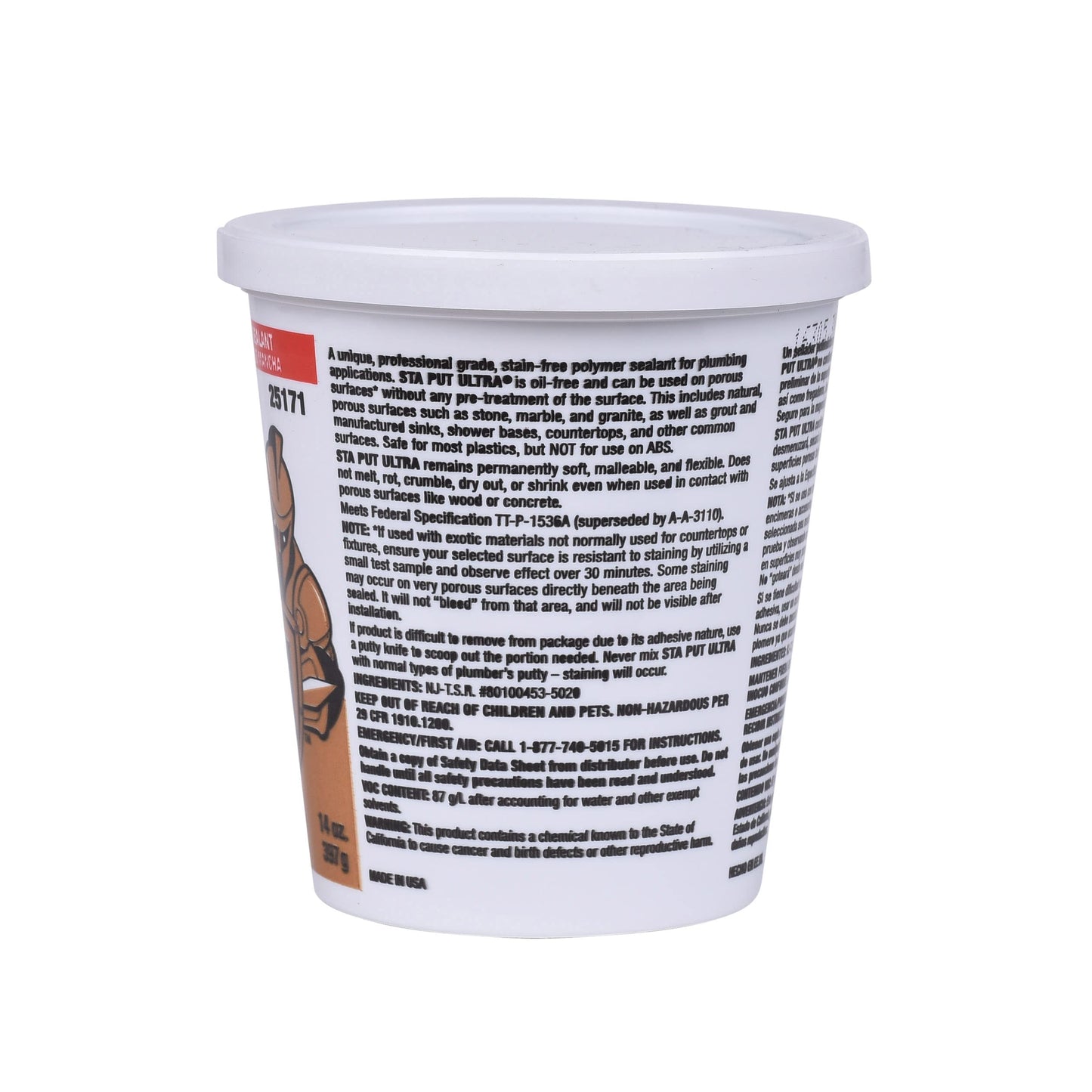 Oatey 25171 Sta Put Ultra Plumbers Putty, 14 oz Size