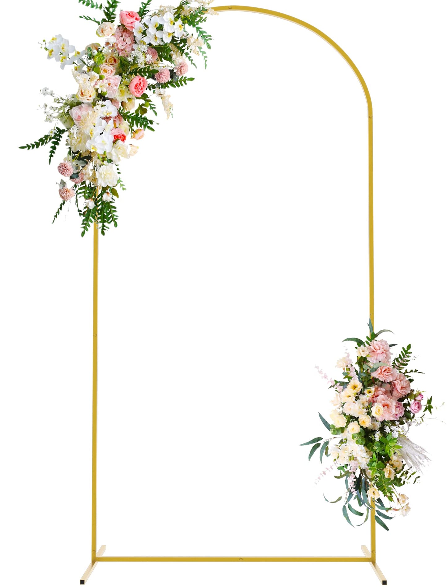 Wokceer 7.2 Ft Wedding Arch Backdrop Stand, Gold Metal Arch Backdrop Stand For Wedding Ceremony Birthday Party Bridal Baby Showe