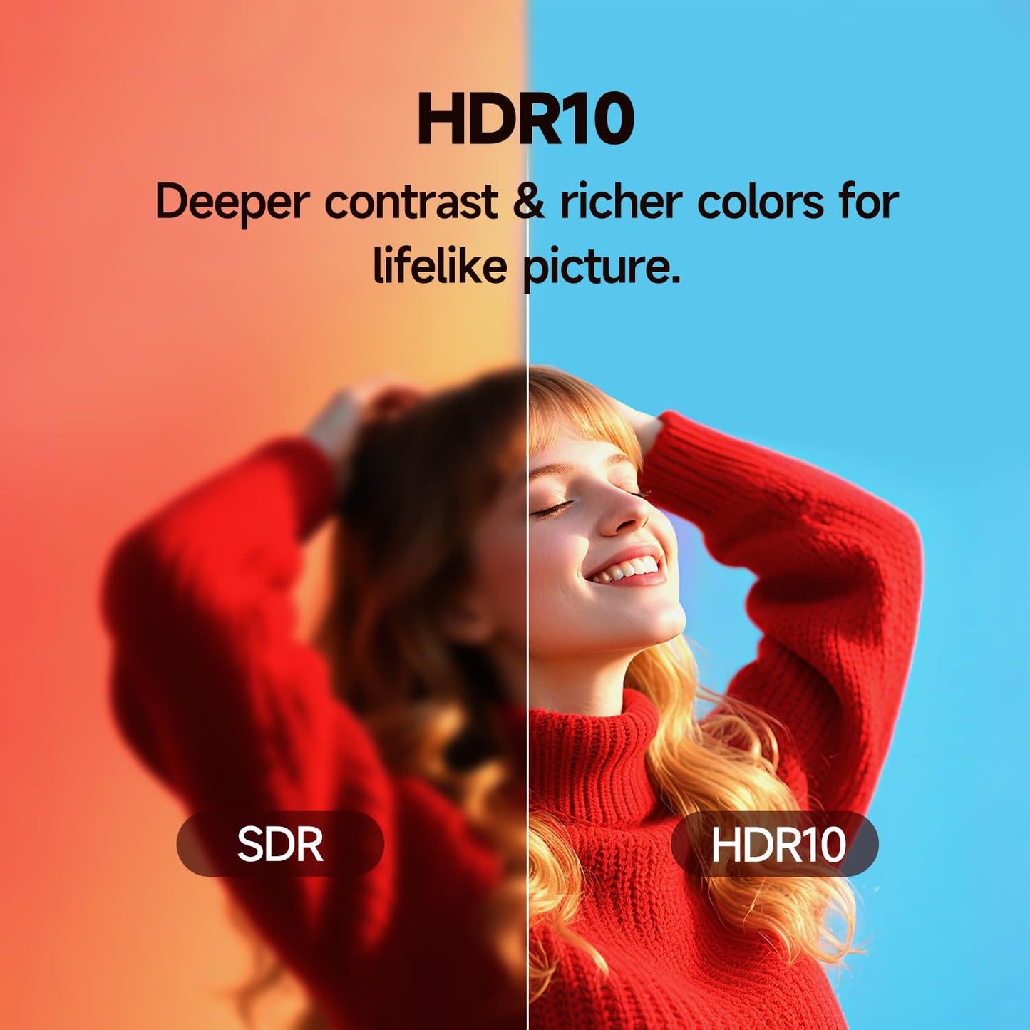 HORION 65 Inch Smart TV, 4K UHD LED TV with WebOS 22, Ultra Slim Television with Mega Contrast, HDR10, Dolby Audio, Streaming Live, Compatible with Miracast and Airplay (P6D Series, 2025)